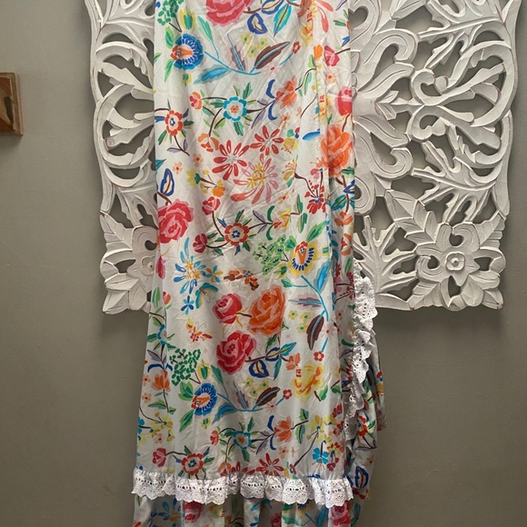 All Things Mochi White Floral Silk Clara skirt XS - Picture 13 of 15